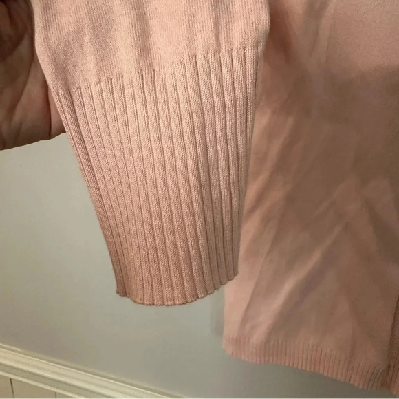 Talbots Women Long Sleeve Scoop Neck Pink Cotton Blend Sweater Sz M NWT - Picture 5 of 7